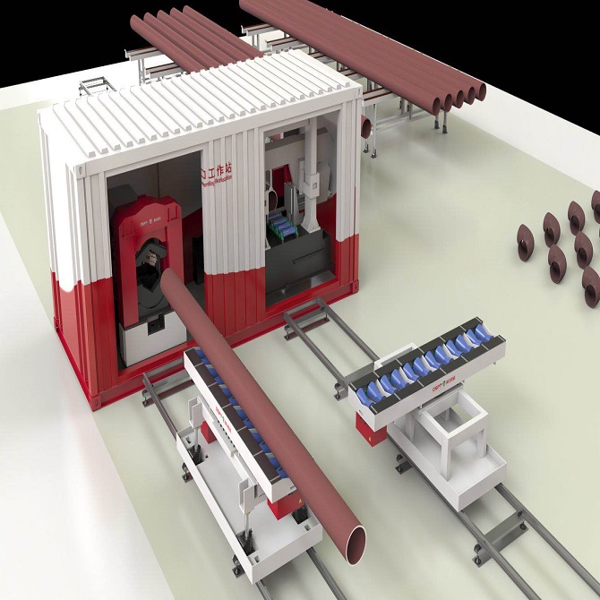 Solution de fabrication automatique de bobine de tuyau de type mobile dans une centrale électrique en acier allié